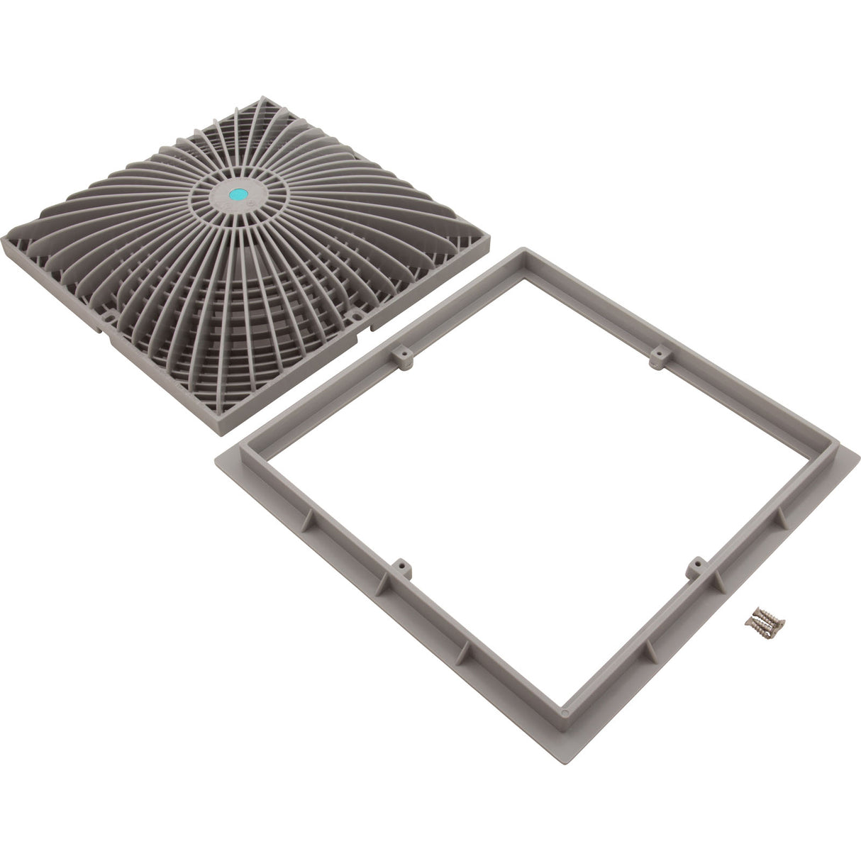Main Drain Cover, Aquastar MoFlow, 12" Square, w/Fr, Lt Gry, VGB : 12MF103