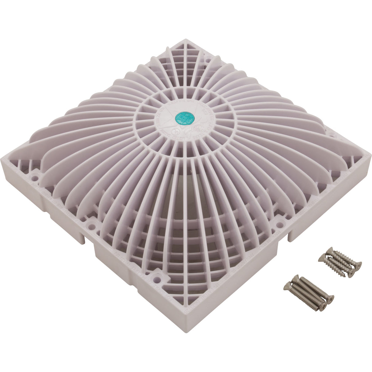 Main Drain Cover, AquaStar, Retro MoFlow, 9" x 9", Square, White : R9MF101