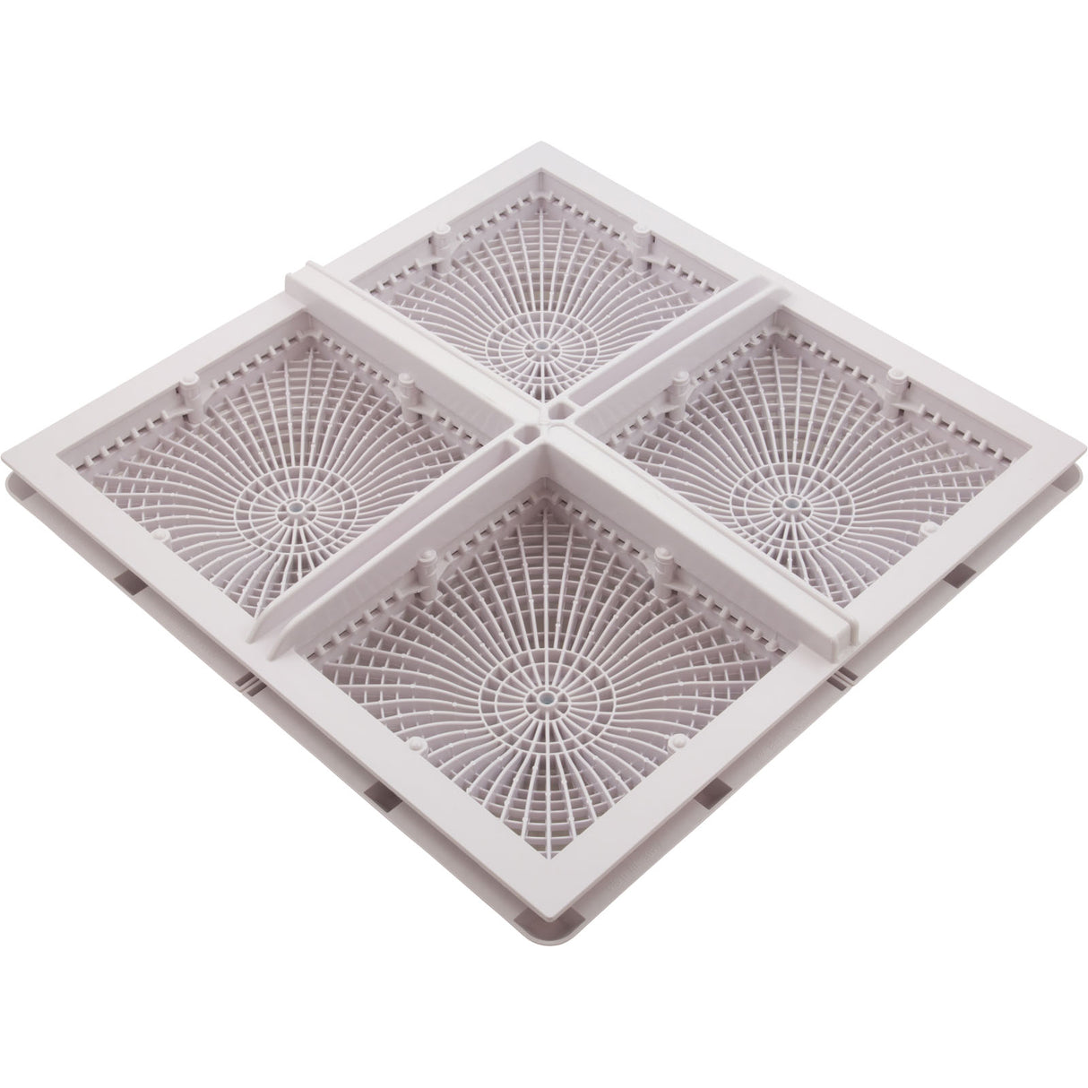 Main Drain Cover, Aquastar Star, 18" Square (4x9) , w/Fr, Wht, VGB : P18101
