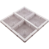Main Drain Cover, Aquastar Star, 18" Square (4x9) , w/Fr, Wht, VGB : P18101