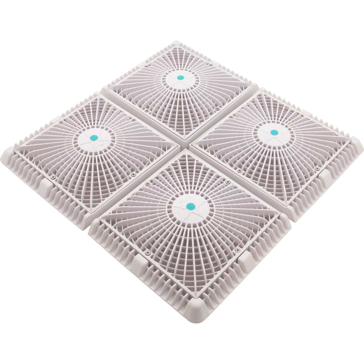 Drain Cover, Aquastar Star, 18" Square (4x9) , w/Risers, Wht, VGB : P18NF101
