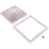 Main Drain Cover, Aquastar MoFlow, 9" Square, w/Frame, White : 9MF101