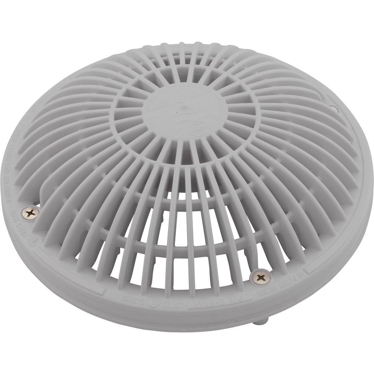 Main Drain Cover, Aquastar MoFlow, 8" Round, w/Fr, Lt Gry : 8MF103