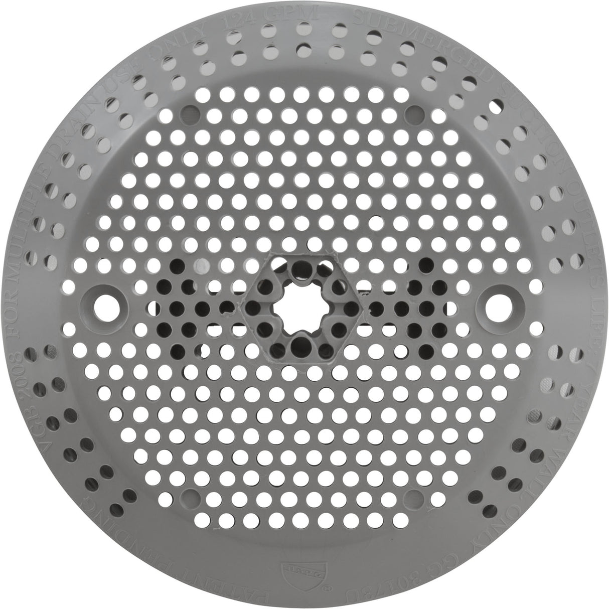 Suction Cover, BWG/GG, 3-3/4", 124 gpm, Gray, w/Screws : 30173U-CG