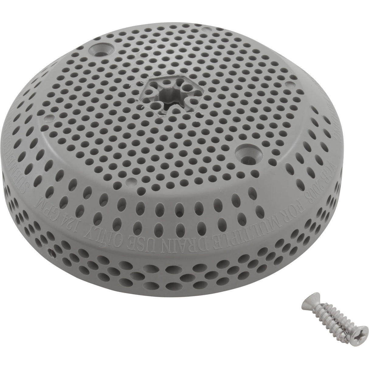 Suction Cover, BWG/GG, 3-3/4", 124 gpm, Gray, w/Screws : 30173U-CG