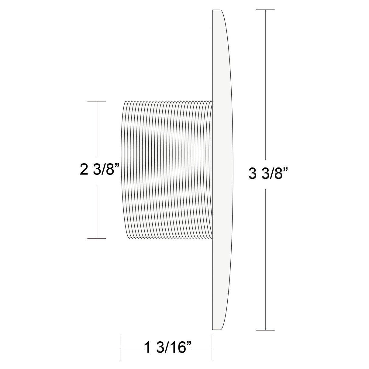 Wall Fitting, BWG/HAI Hydro Jet/Strip Skimmer, 2-3/8"hs, Wht : 30-3801WHT