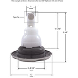 Jet Intl, CMP Typhoon 500, 5"fd, Massage, Scalloped, SS/Gry : 23452-712-900