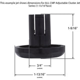 Jet Intl, CMP Cluster, 1-13/16", Twin Roto, Smth Scal, Blk : 23510-124-000
