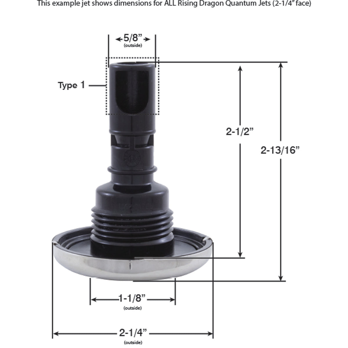 Jet Intl, RD Quantum, 2-1/4"fd, Twin Roto, Smth, SS/Blk, Thd : RD223-2411S