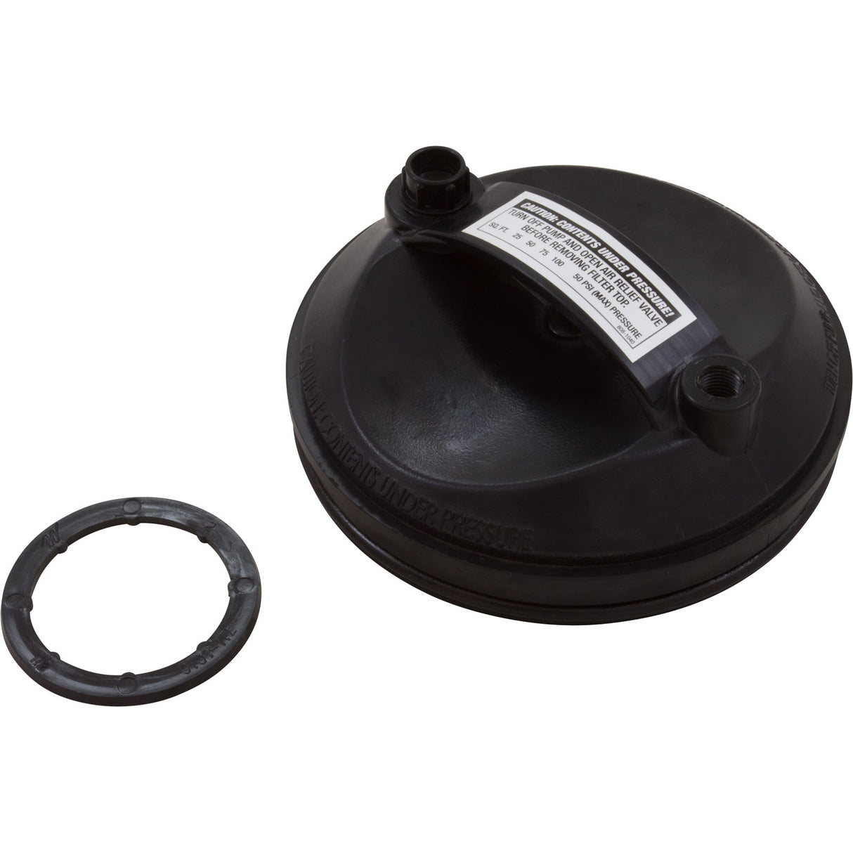 Filter Lid, Top Load-W/Plug & O-Ring, Drilled : 550-5100D - Waterway Plastics - 806105100276 - PartsForSpas.com