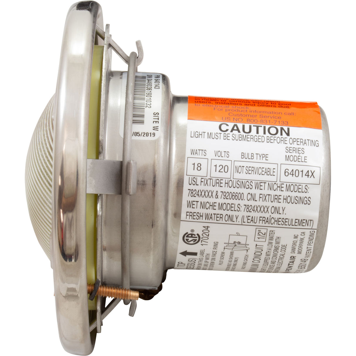 Spa Light, Pentair IntelliBrite 5g, White LED, 115v, 150ft Cord : 640143