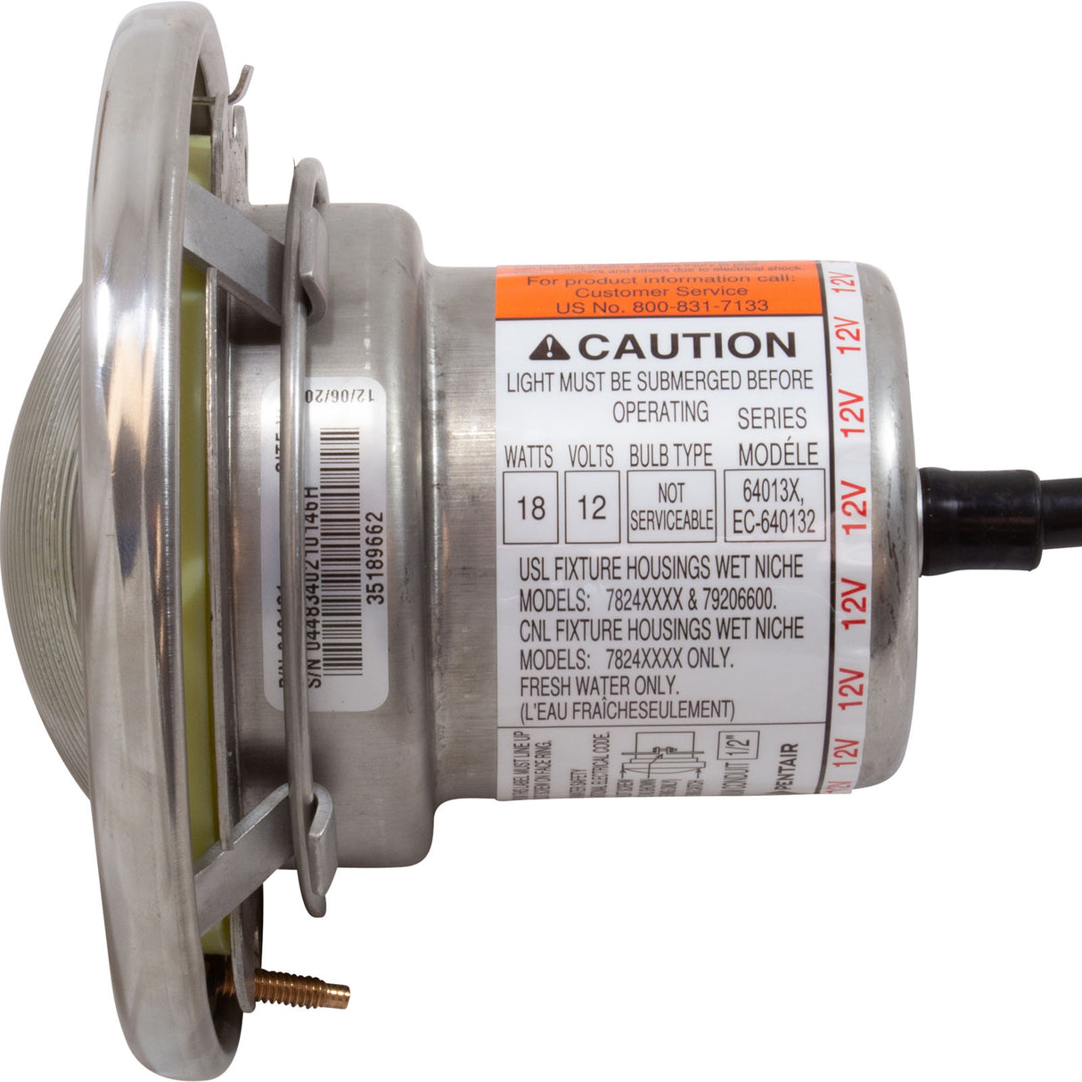 Spa Light, Pentair IntelliBrite 5g Color LED, 12v, 50ft Cord : 640131