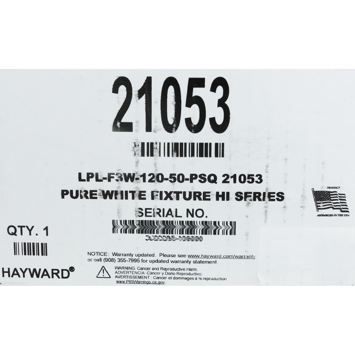 Pool Light, PureWhite LED, 115V, 58W, 50ft, 500W Equivalent, SQ : LPL-F3W-120-50-PSQ
