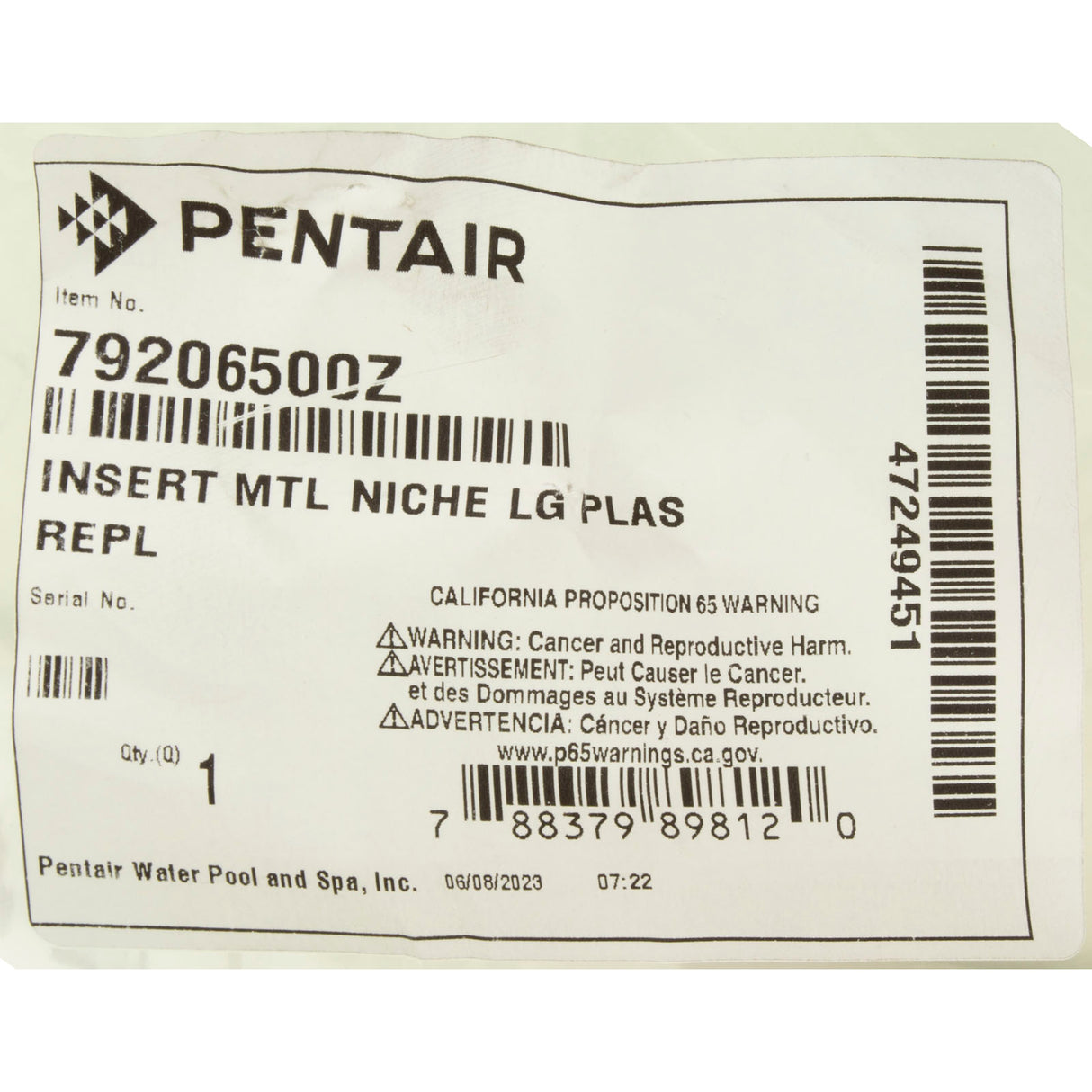 Large Metal Insert, Penair Plastic Concrete Niche : 79206500Z