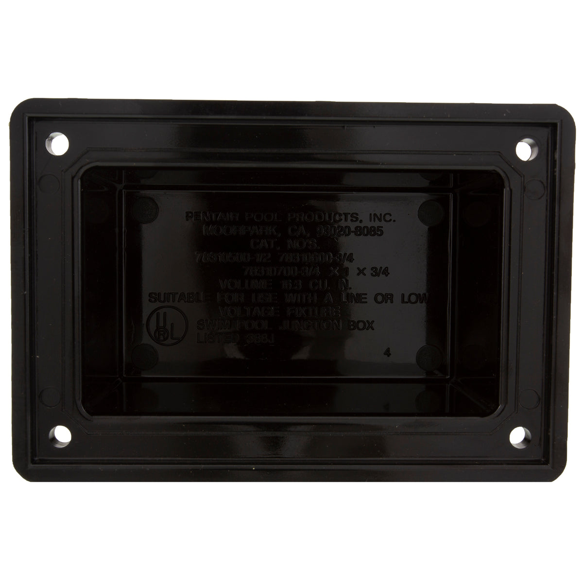 Junction Box Cover, Pentair, Lexan, Black : 79303100Z