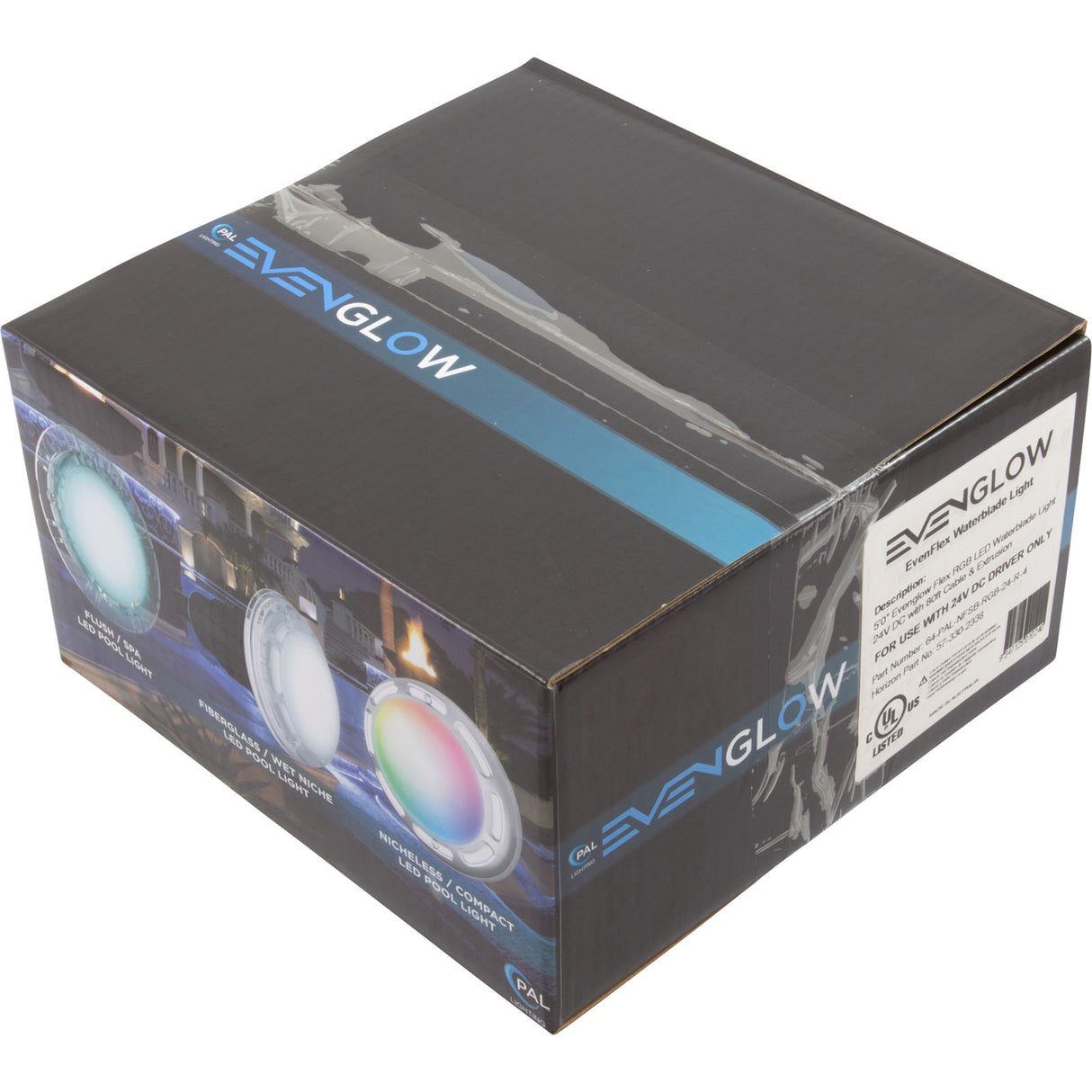 EvenFlow 4'0" Waterblade Light 24vdc, 17.6w, 80ft, Mt Clps : 64PLNFSBRGB24R4