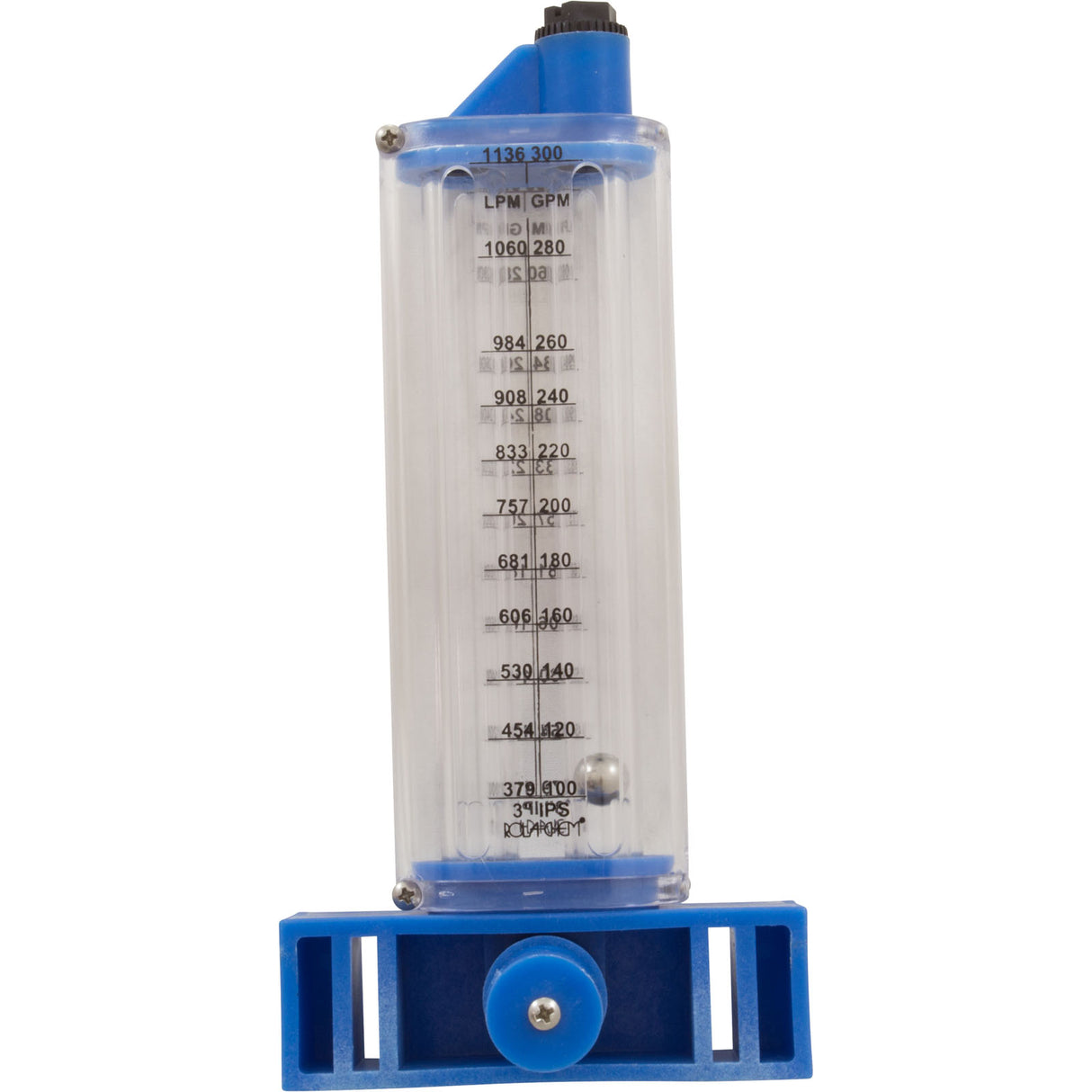 Flow Meter, 3" PVC, Vertical Mount 80-300GPM/303-1136LPM : 570371V - Rola-Chem/Paradise Industries - 757706000802 - PartsForSpas.com