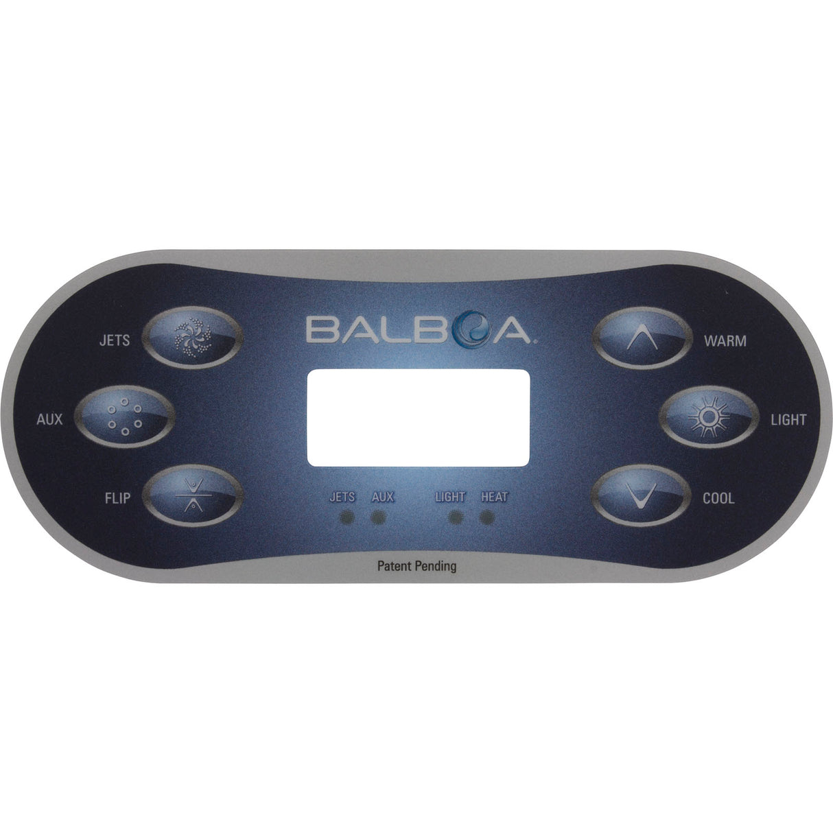 Overlay, Balboa BP Series, TP600, 6 Button, P1, Aux, Flip, Temp, Lt : 12101
