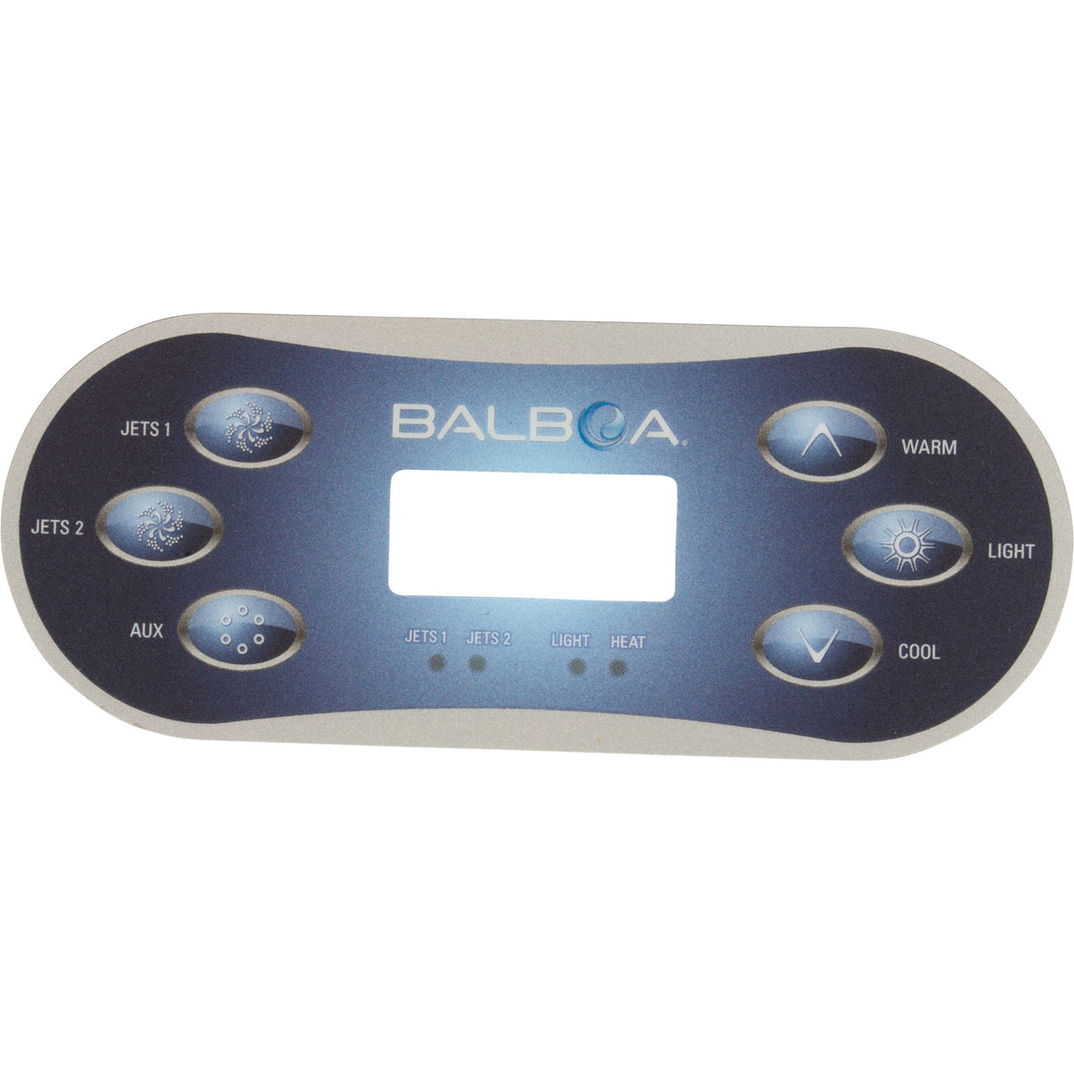 Overlay, Balboa BP Series, TP600, 6 Button, P1, P2, Aux, Temp, Lt : 12762