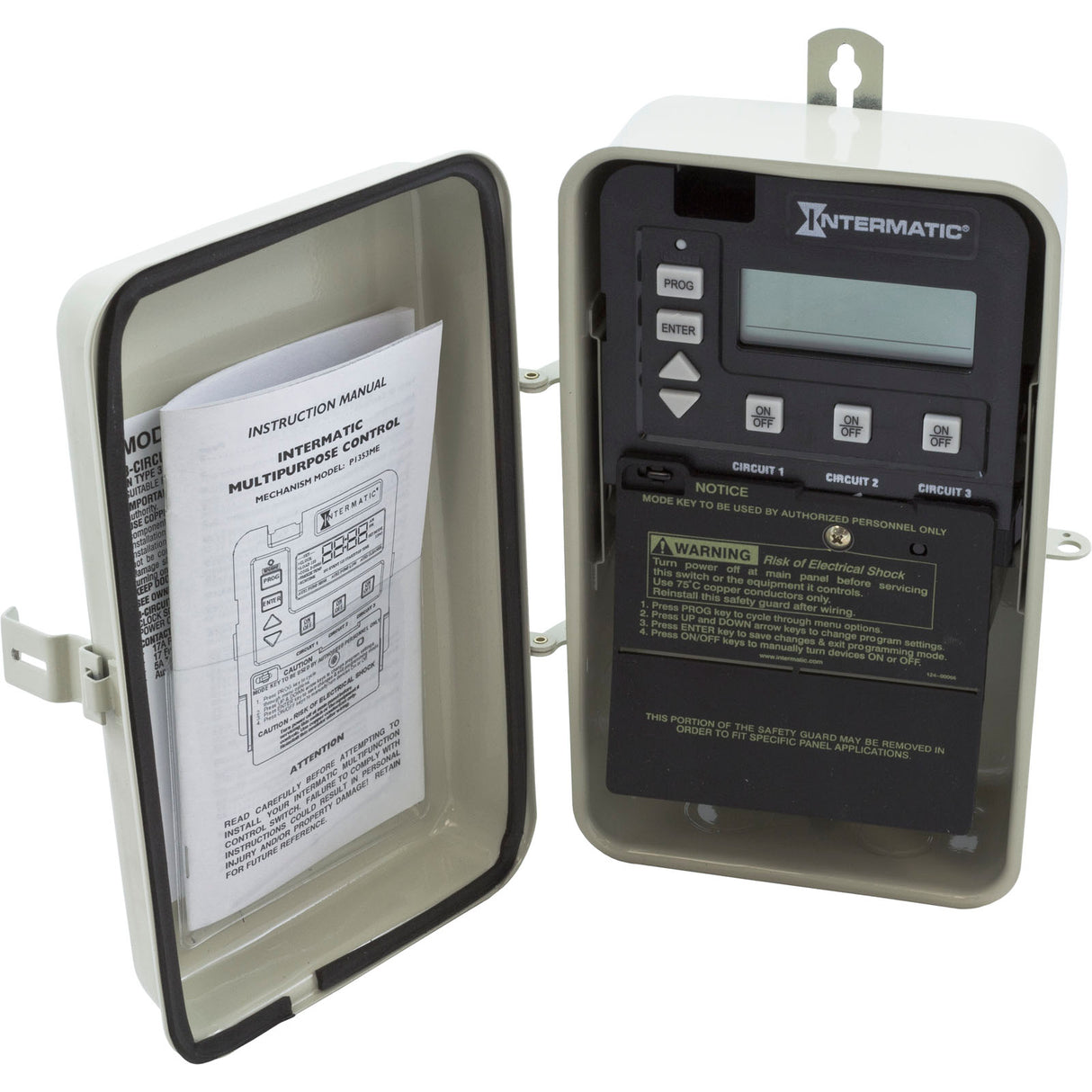 Time Clock, Intermatic PE153, 24 hr, 115v/230v, 3PST, Digital : PE153