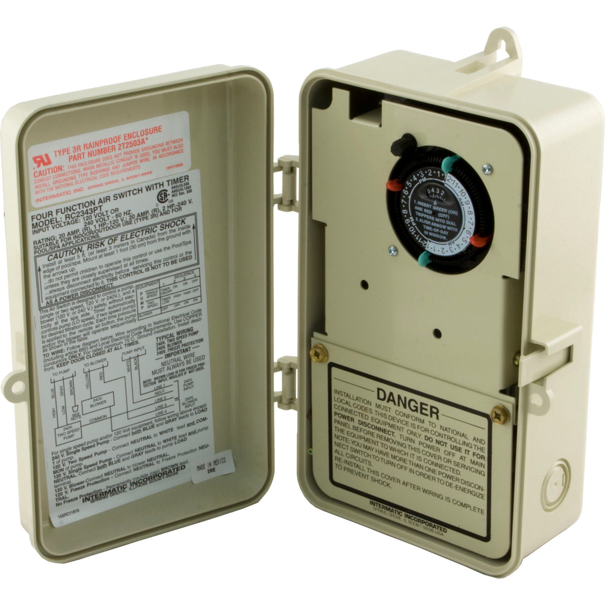 Air Control Box, Intermatic, 115v/230v, Four Function, Timer : RC2343PT