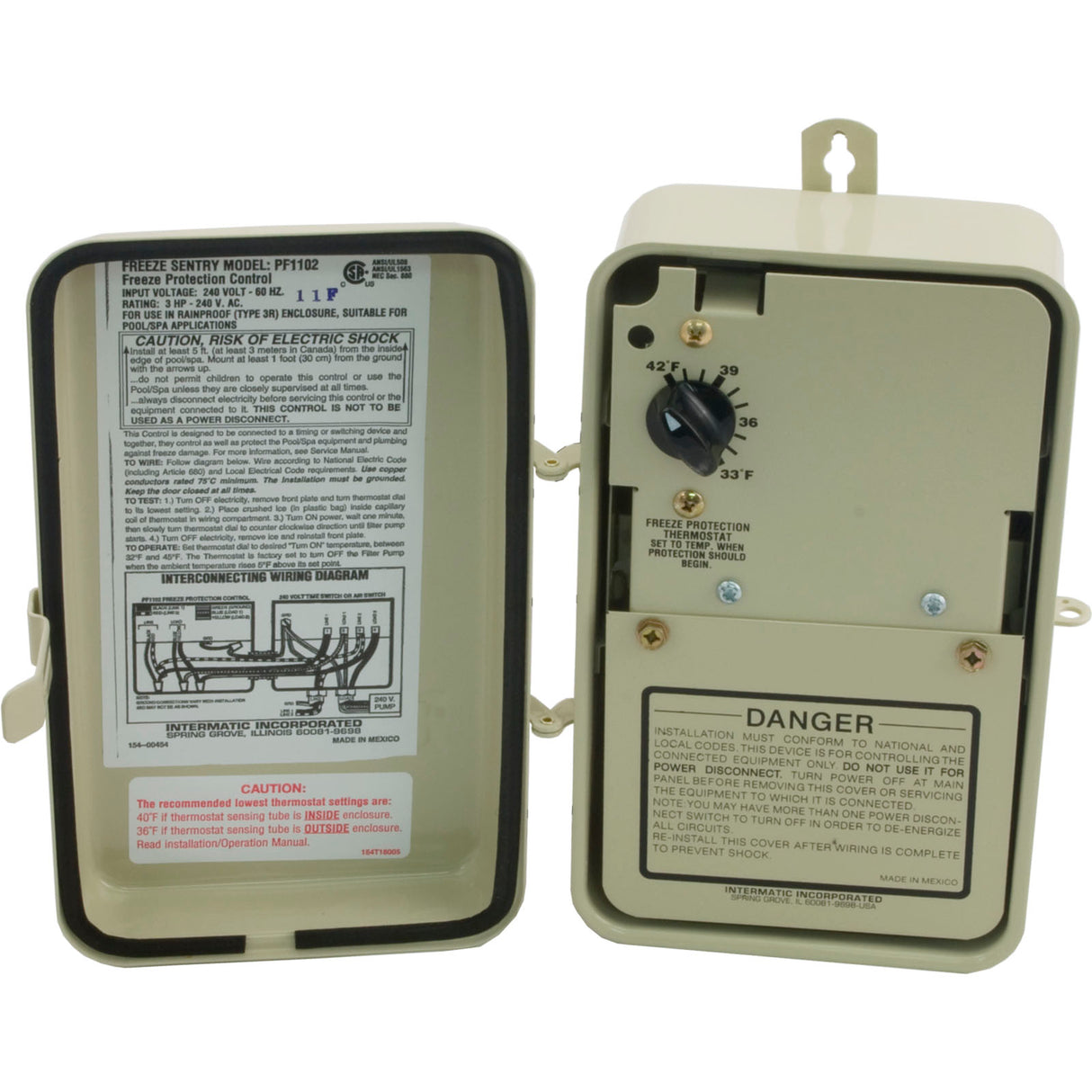 Freeze Control, Intermatic PF1102, 230v, with Case : PF1102