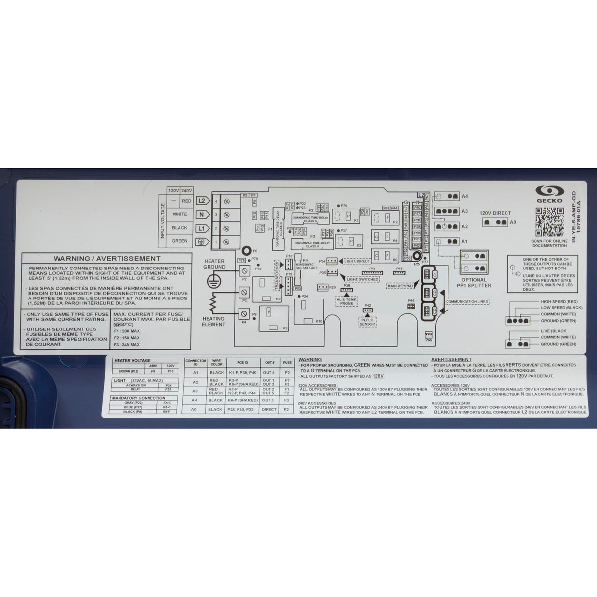 Ctrl Only, Gecko in.ye-5, P1, P2 (2) , Bl, Cp, Oz, 4.0kW, 115v/230v : 0610-221046-355