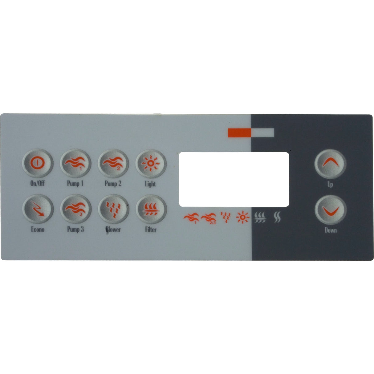Topside, Gecko TSC 8/K 8, 10 Button, 3 Pump, Large Rec, LCD : 0201-007153