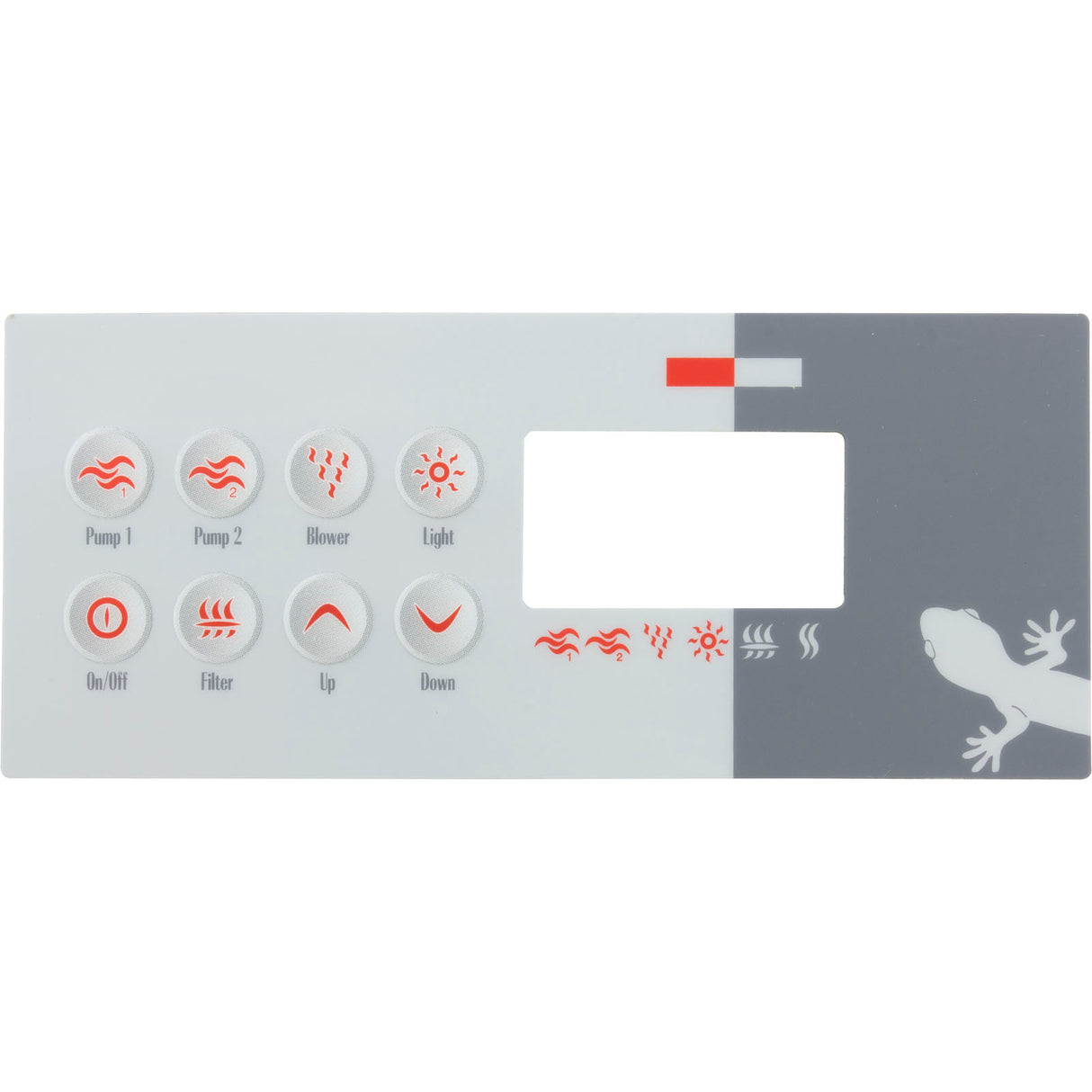 Overlay, Gecko TSC-8-GE1, 8 Button, P1, P2, Bl, Lt, Filter : 9916-100130