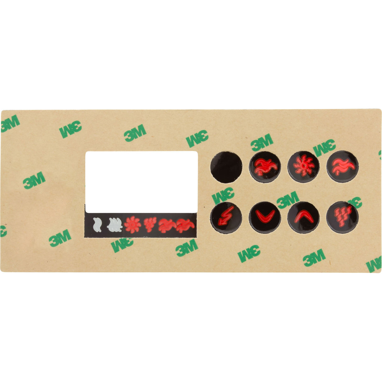 Overlay, Gecko TSC-8-GE2, 7-Button, P1, P2, Bl, Lt : 9916-100331