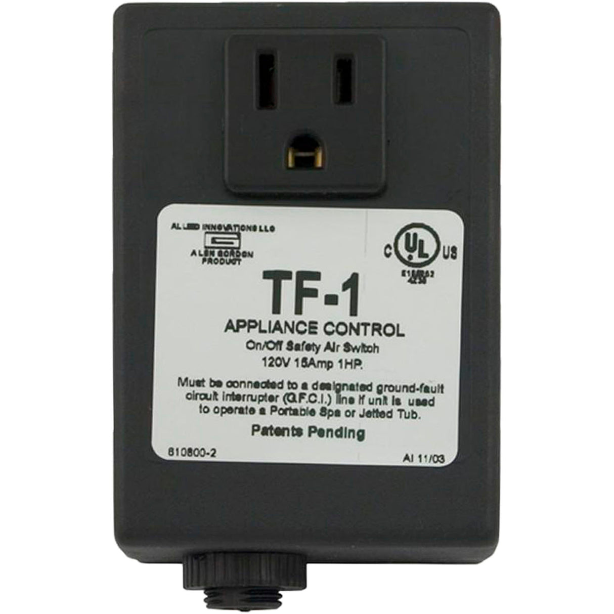 Bath Control, Len Gordon TF1, 115v, On/Off : 910800-001