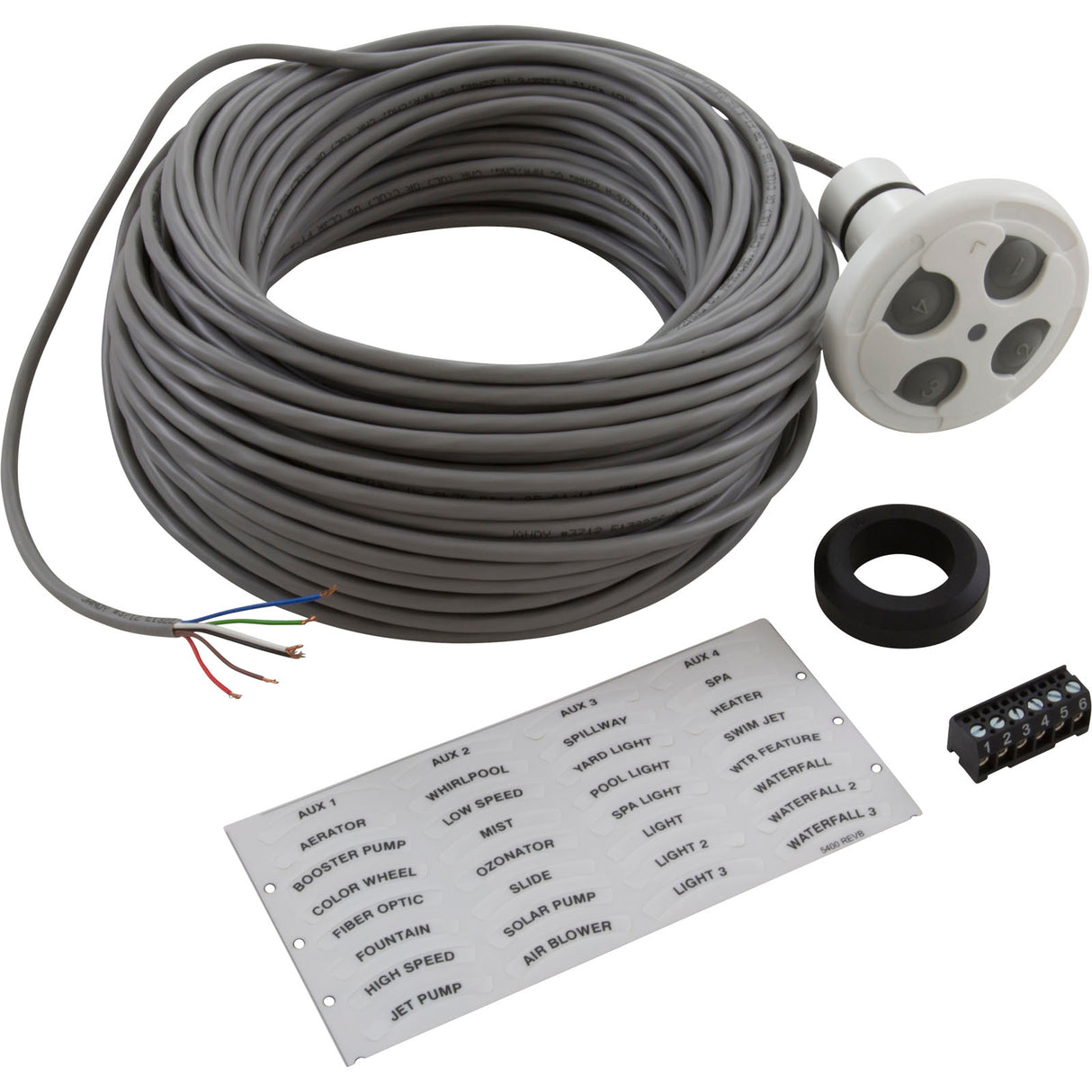 Control Panel, Jandy Spa-Side 4 Function, White, 100' Cord : 7441