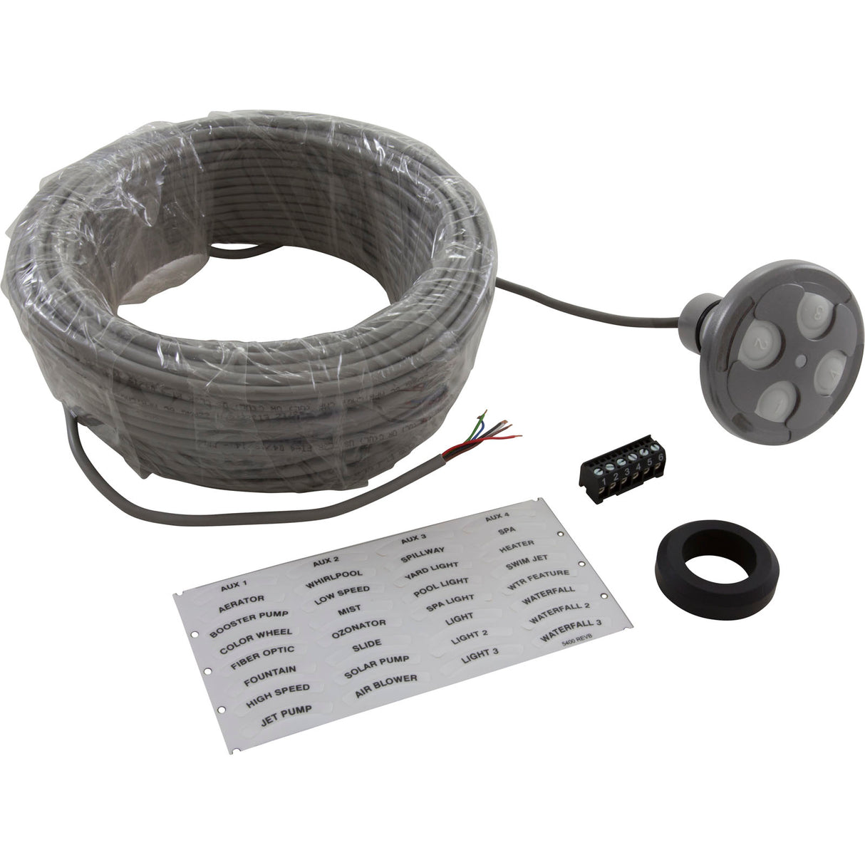 Control Panel, Jandy Spa-Side 4 Function, Gray, 100' Cord : 8049