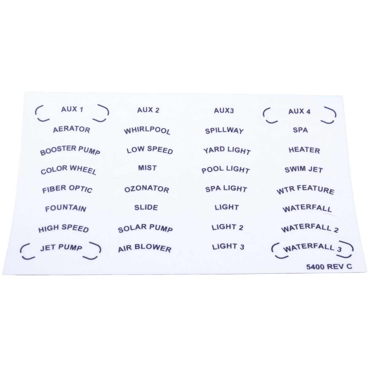 Decal Set, Zodiac, JPS, 4 Function Spa Side Remote : 5400+
