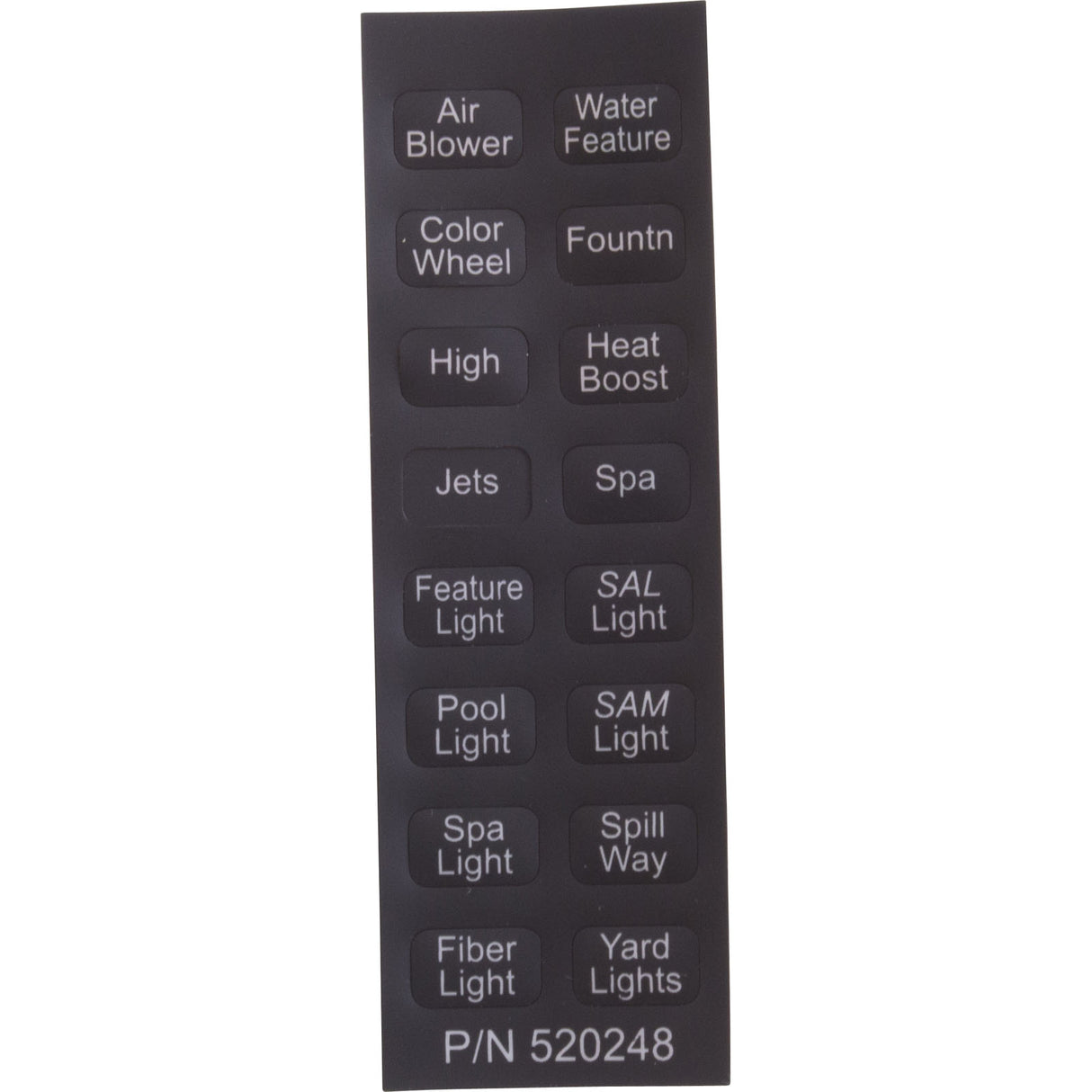 Label, Pentair EasyTouch/Compool QuickTouch I, Wireless : 520124