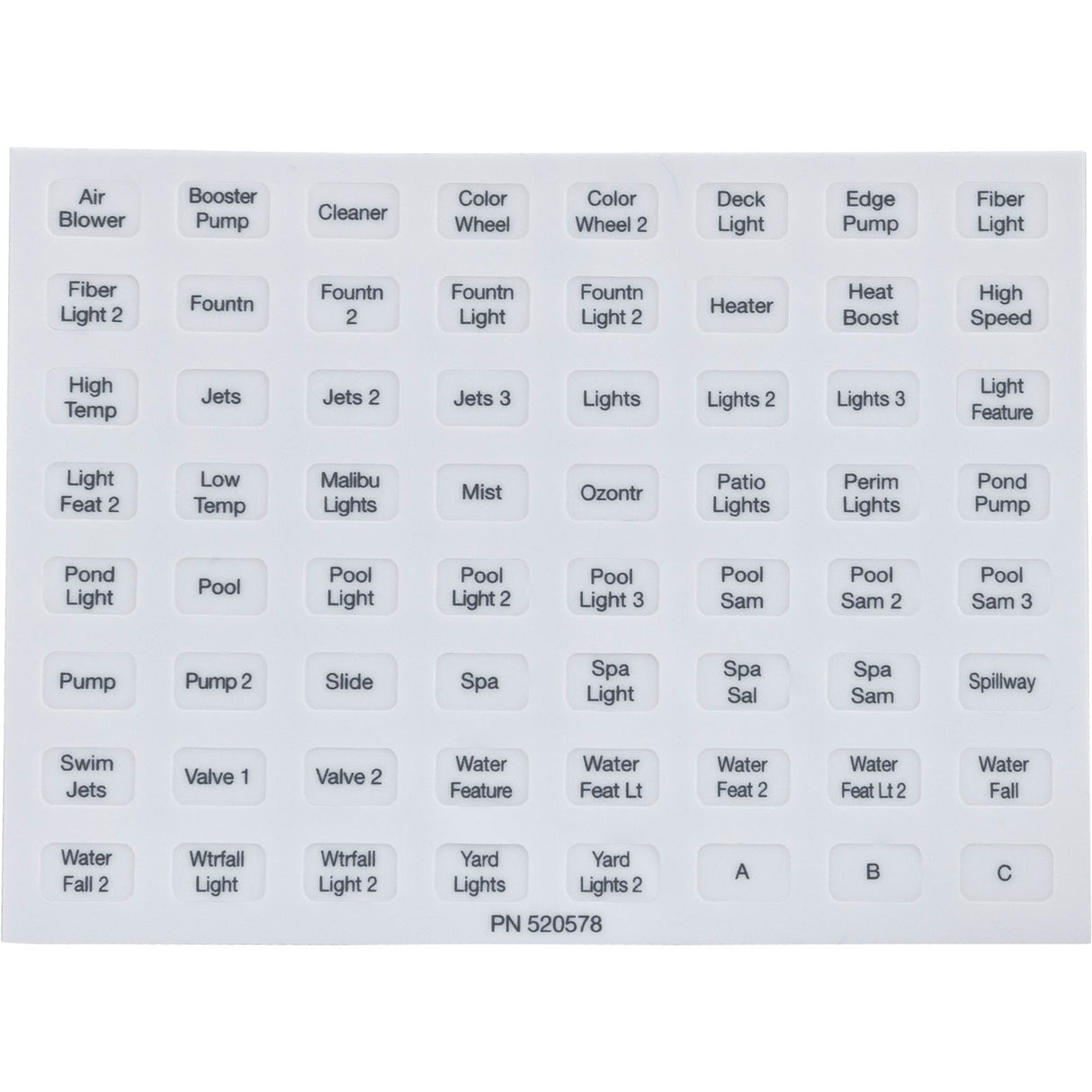 Indoor Control Panel, Pentair, EasyTouch, 8 Circuit : 520549