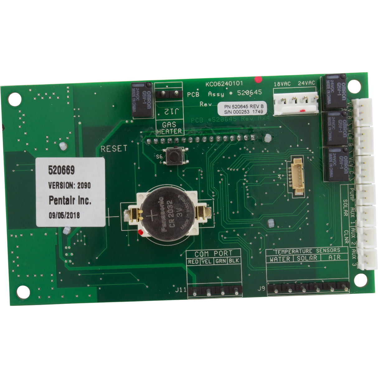 PCB, Pentair, SunTouch, Solar : 520940Z