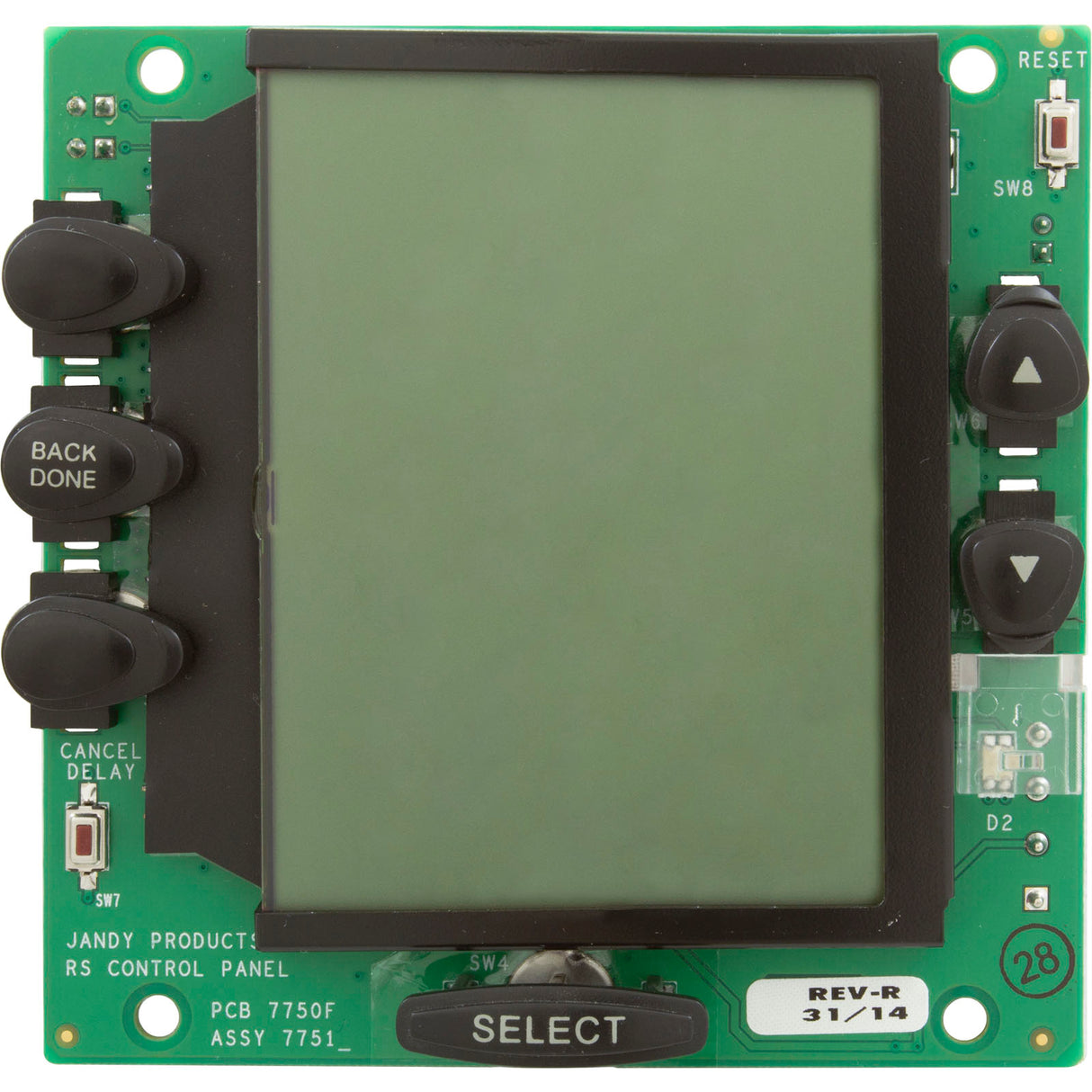 PCB Assy, Zodiac Jandy AquaLink OneTouch, LCD, Black Buttons : R0550800