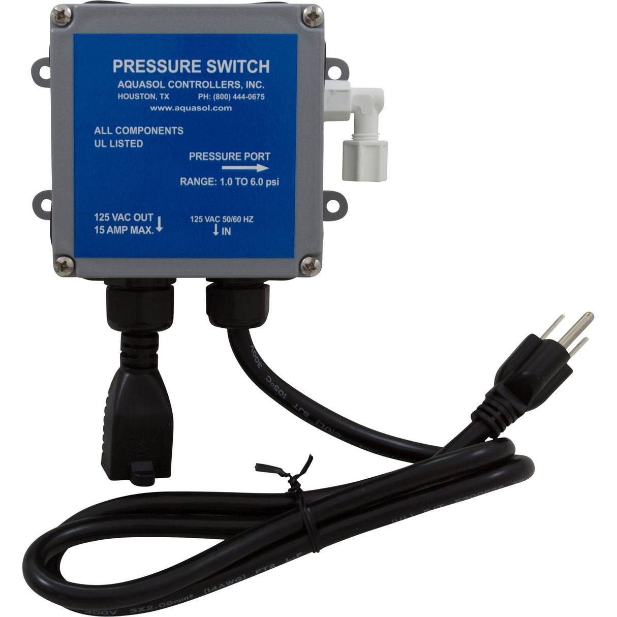 Safety Pressure Switch, Aquasol, 1-6 psi : M011 - Aquasol - M011 - PartsForSpas.com