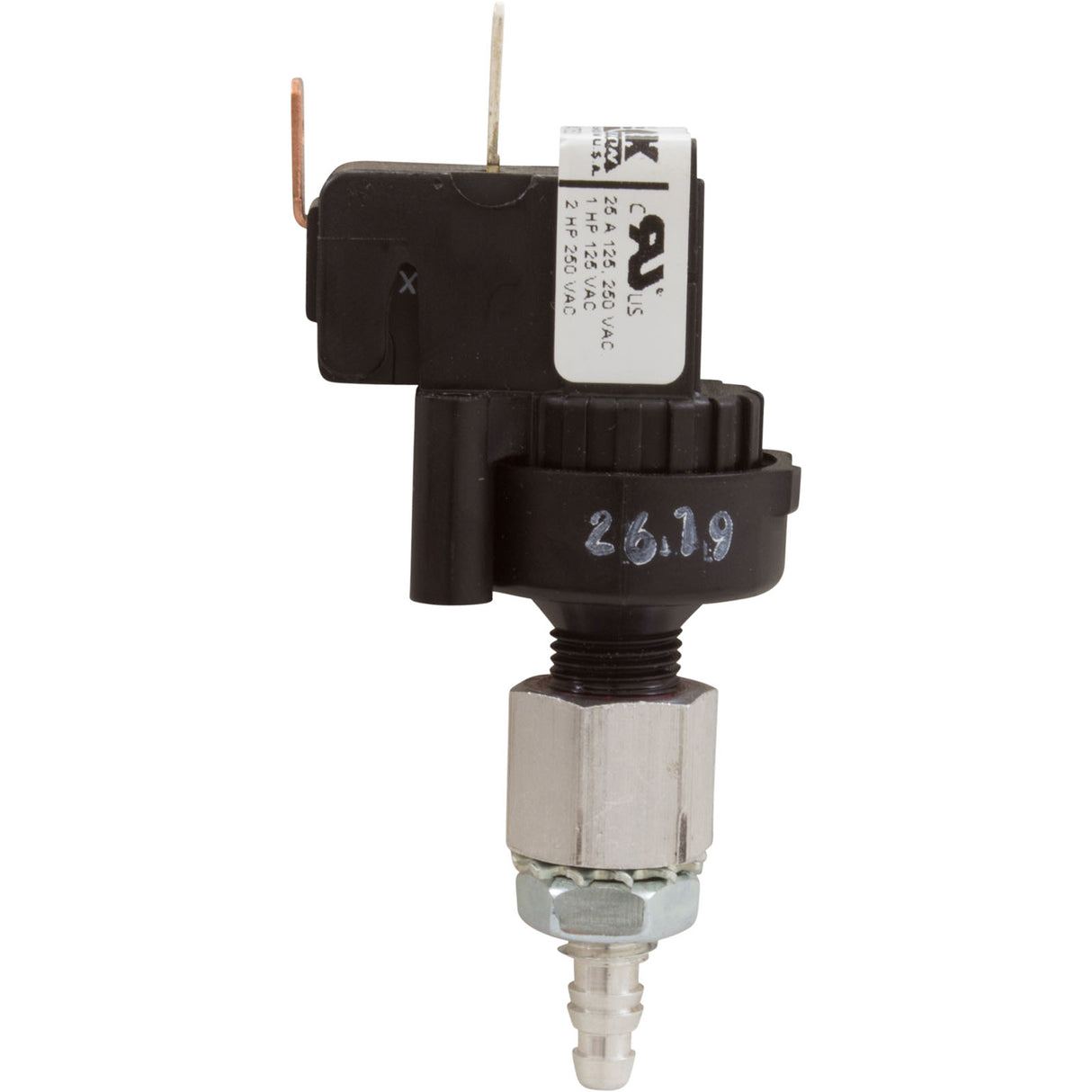 Air Switch, Tecmark, SPNO, 25 Amp, Latching, Center Spout : TBS3207A - Tecmark - TBS3207A - PartsForSpas.com