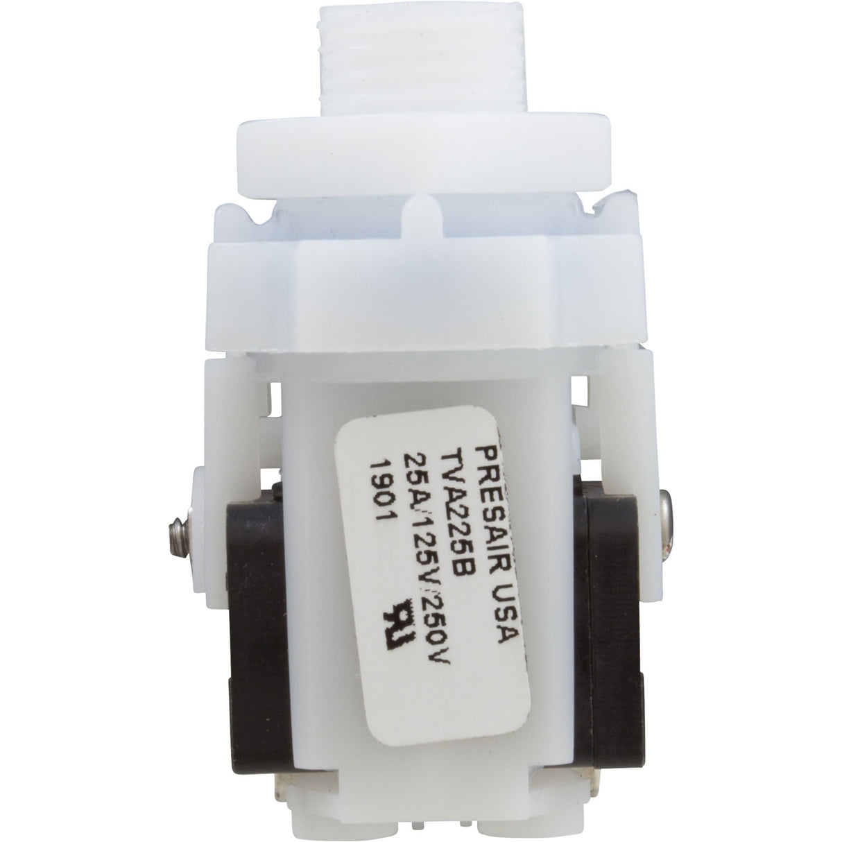 Air Switch, PresAir, DPDT, 9/16" Center Spout, 25A, Latching : TVA225B - Senasys - TVA225B - PartsForSpas.com
