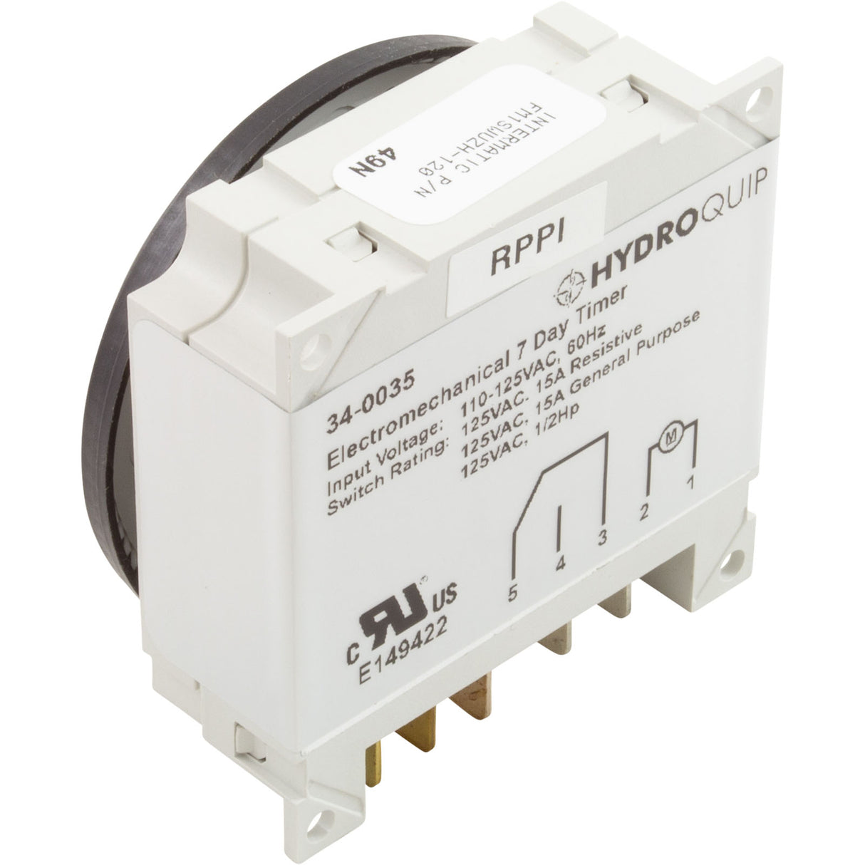 Timer, Grasslin Repl, SPDT, Panel Mount, 115v, 7day : 34-0035-K