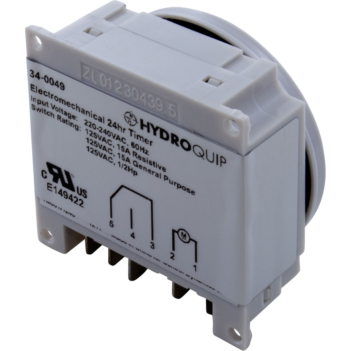 Timer, Grasslin Repl, SPDT, Panel Mount, 230v, w/override, 24hr : 34-0049-K