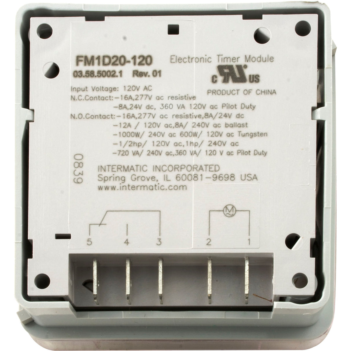 Timer, Grasslin, SPDT, Panel Mount, 115v, Digital, 24 Hour/7 Day : FM1D20E-120