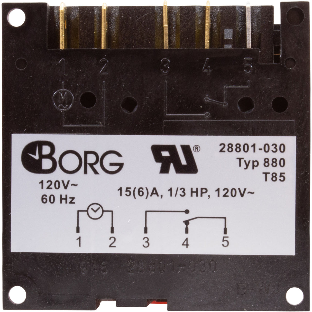 Timer, Diehl, SPDT, Panel Mount, 115v, 15A, 24hr : TA4079