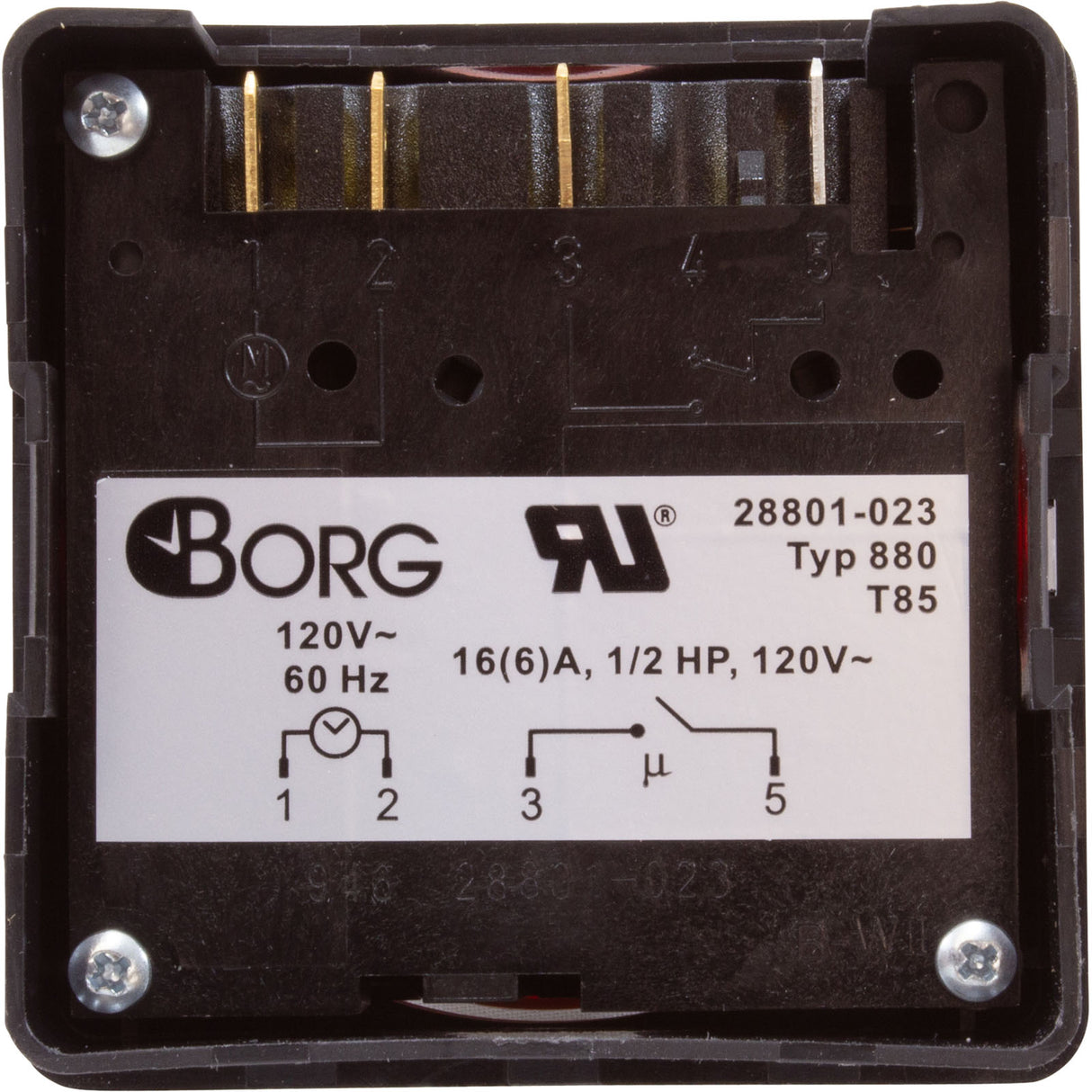 Timer, Diehl, SPST, Panel Mount, 115v, 20A, w/housing, 24hr : TA4160