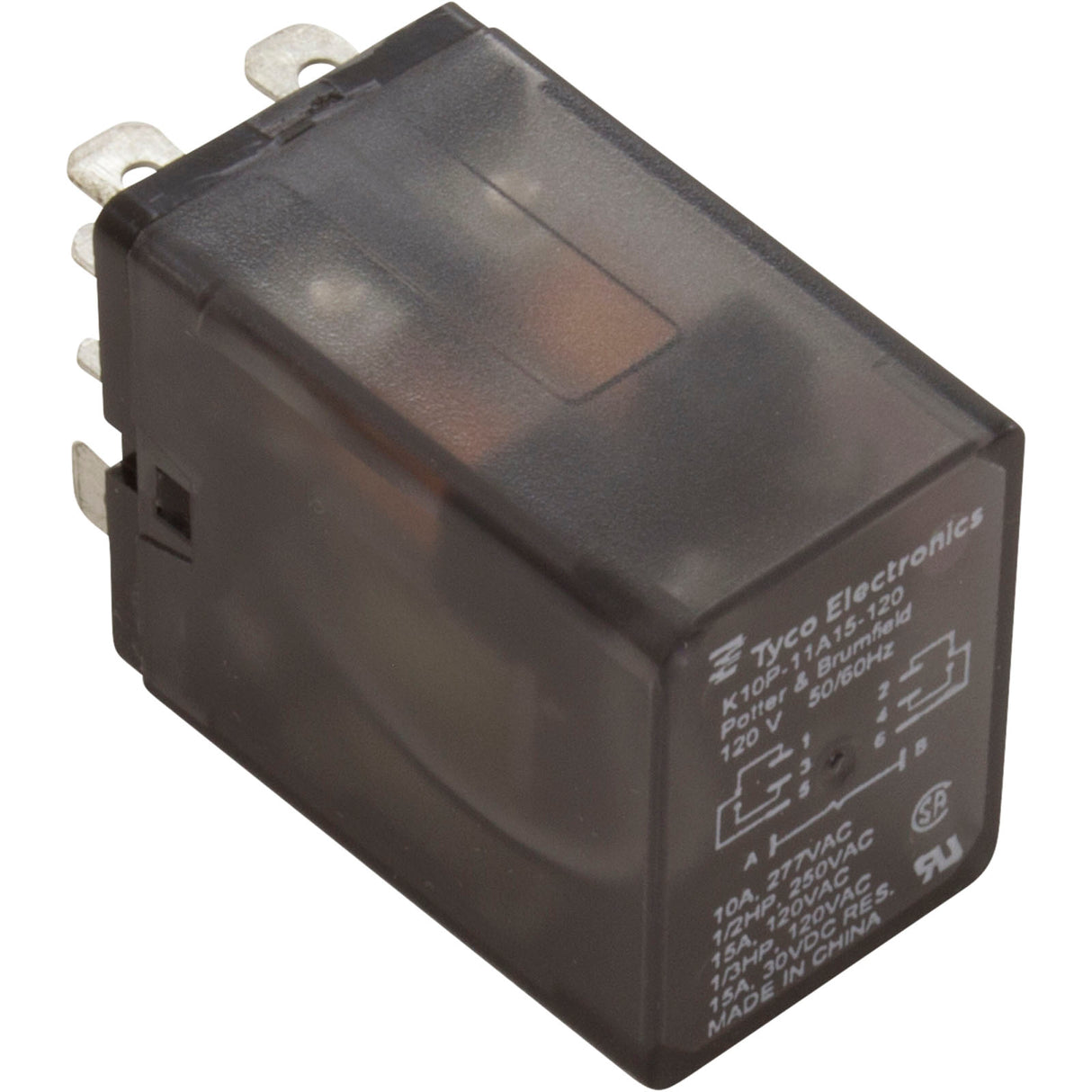 Relay, TE Connectivity, DPDT, 15A, 120v : K10P11A15-120