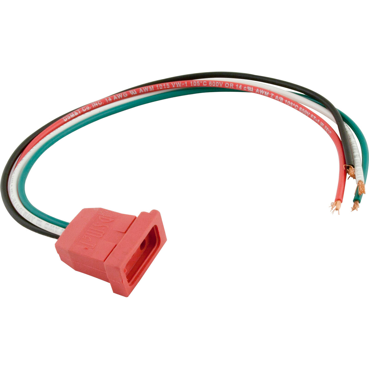 Receptacle, H-Q, Pump 1, 2 Speed, Molded, Red, 14/4 : 09-0022C-A