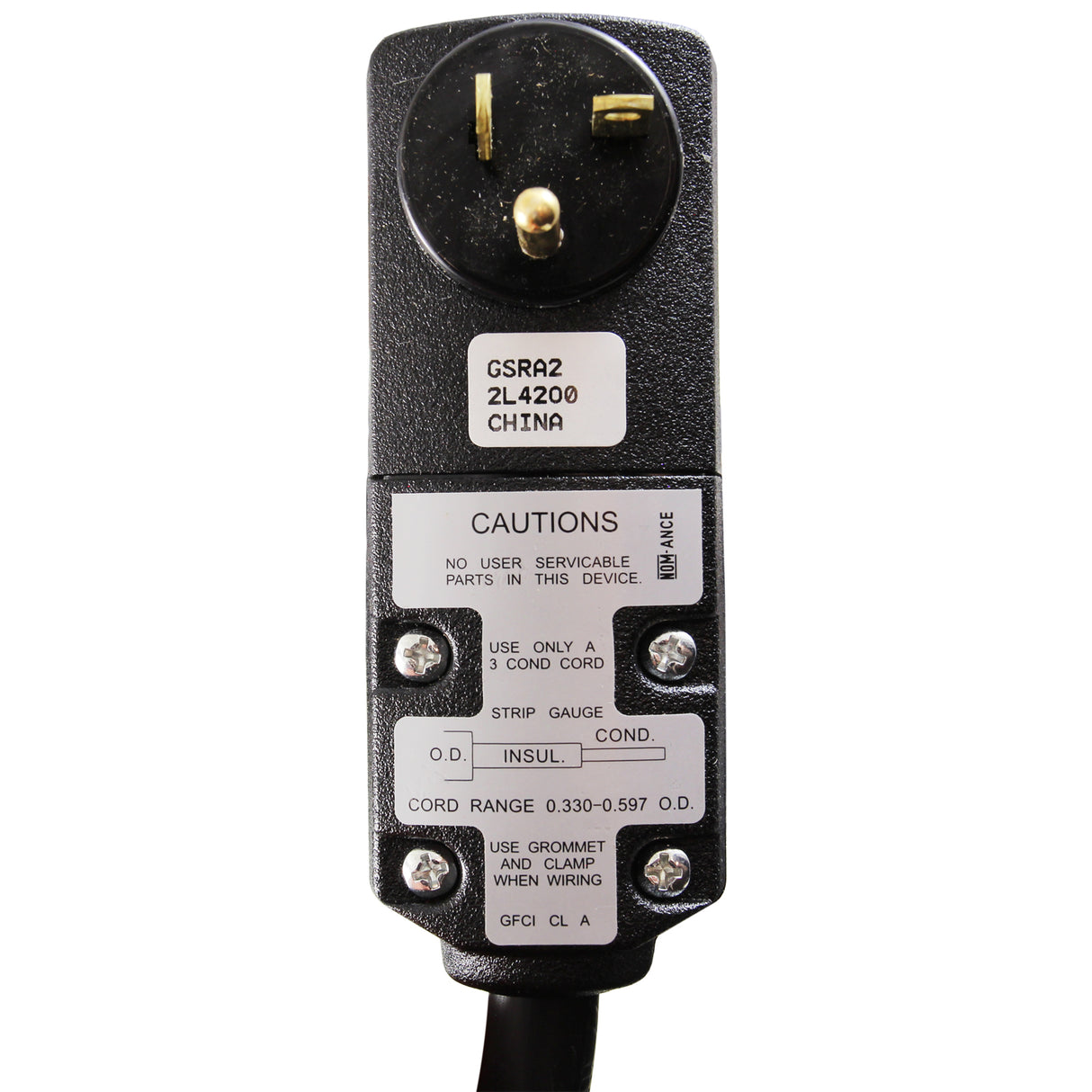 In-Line GFCI, 20A, 115v, 15 foot Cord, Indoor/Outdoor : 30-0062B-K