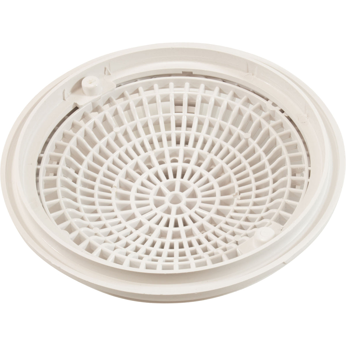 Main Drain Cover & Frame, Waterway Tru Flo 8", White, VGB : 640-1800 V